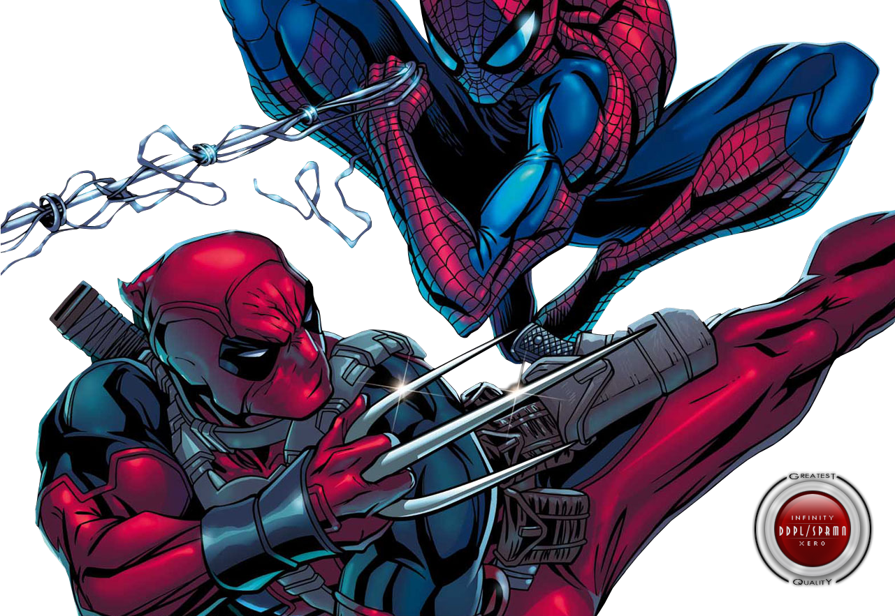 Deadpool Spiderman Cartoon PNG