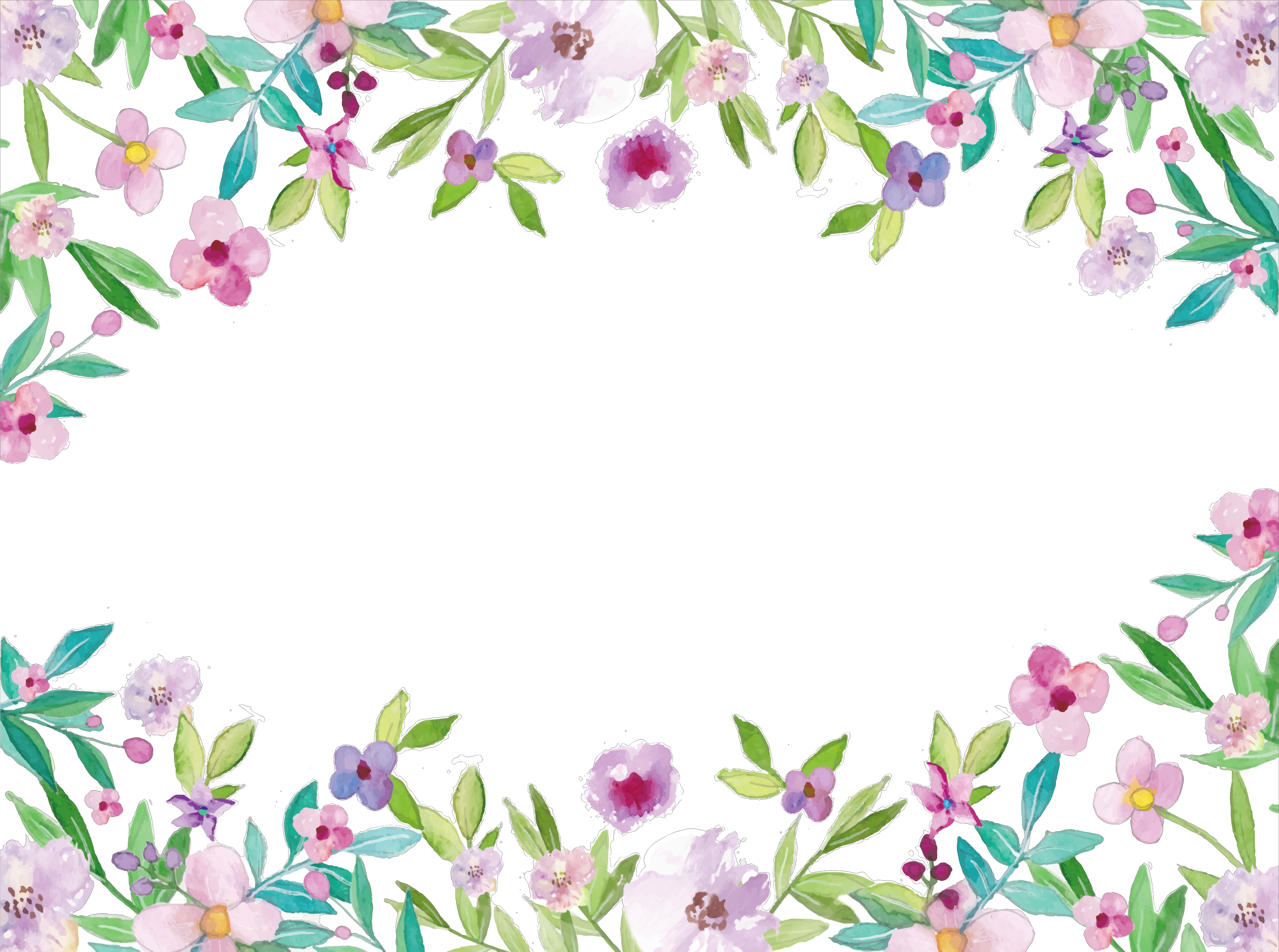 Watercolor Frame Crossings Miscellaneous Flower PNG
