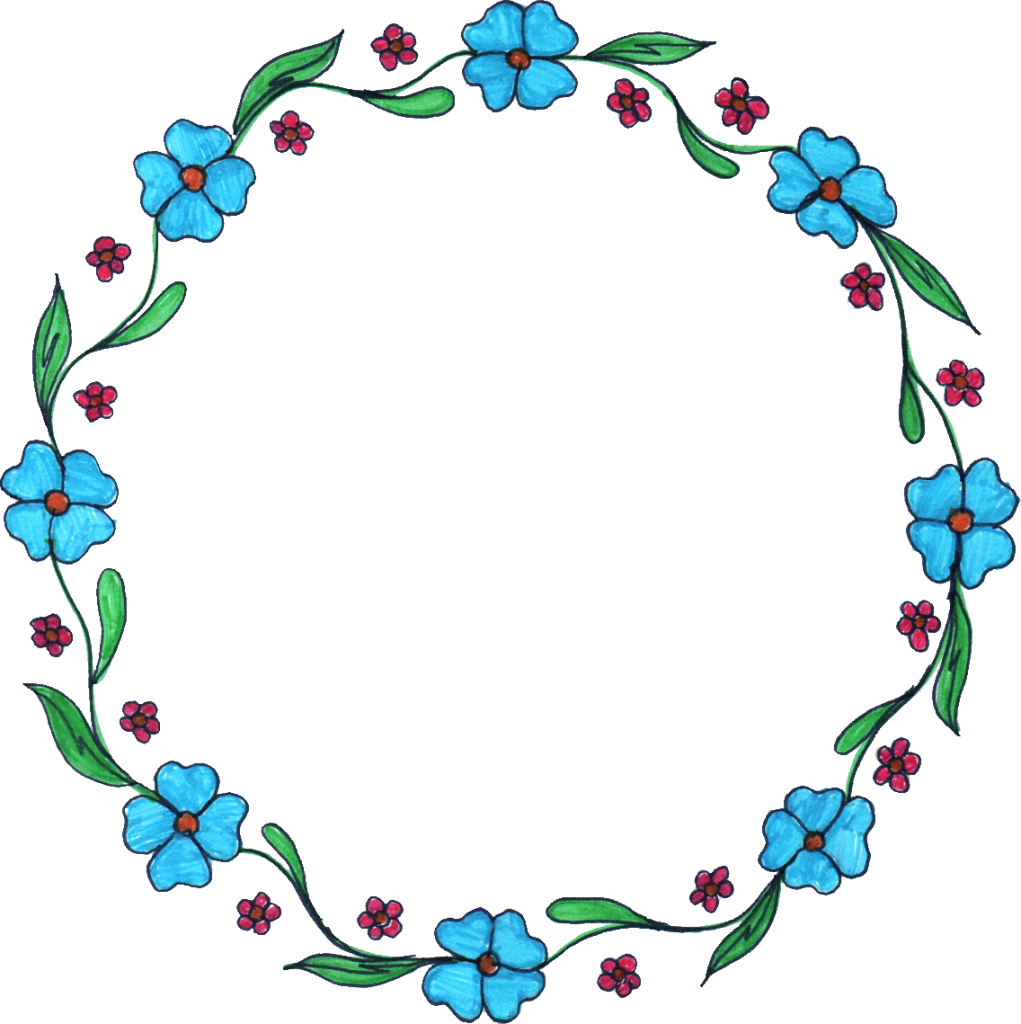 Circle Coastline Border Demarcation Floral PNG