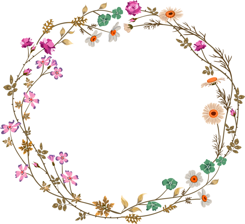 Floral Frame Border Circle Miscellaneous PNG