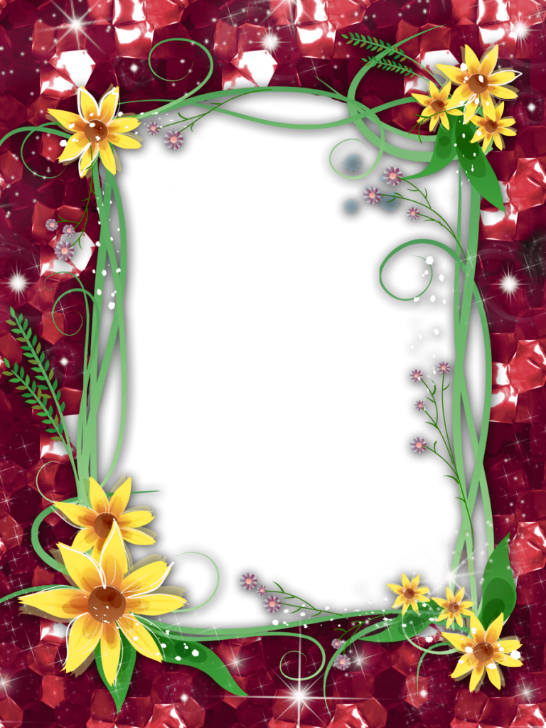 Icon Frame Red Flower Chaplet PNG