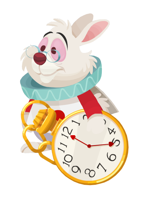 Cartoon Wonderland Alice Rabbit PNG