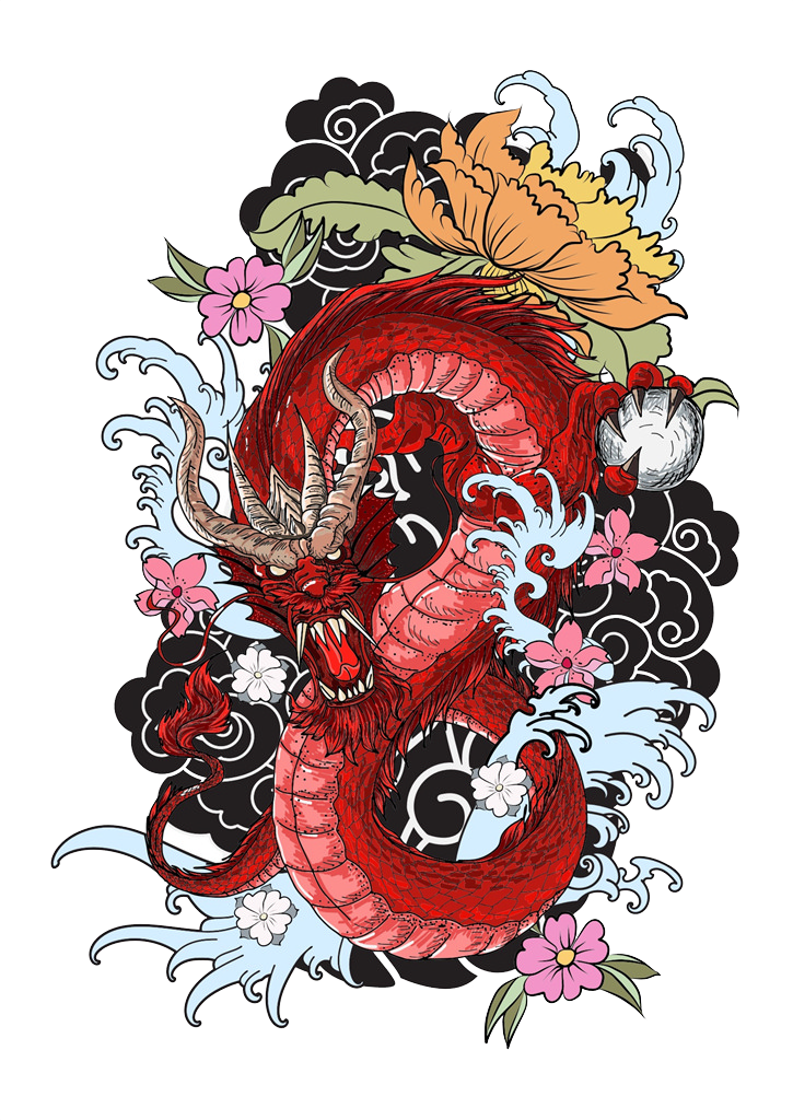 Dragon Colouring Red Book Tattoo PNG