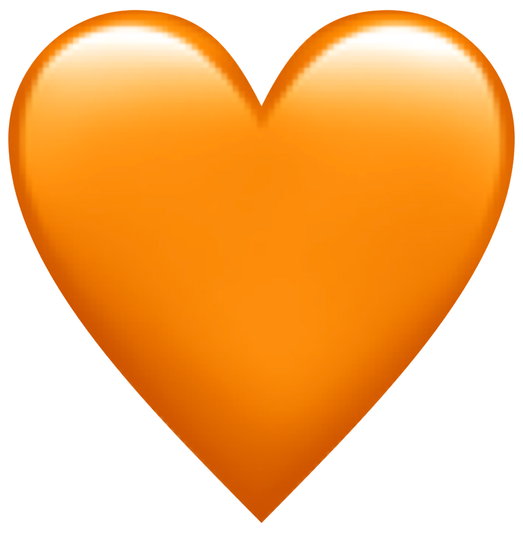 Heart Love Emoji Orange Iphone PNG