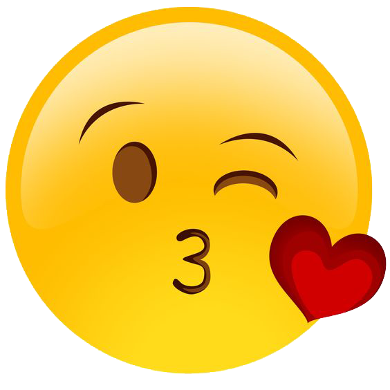 Emoticon Kiss Yellow Love Sticker PNG