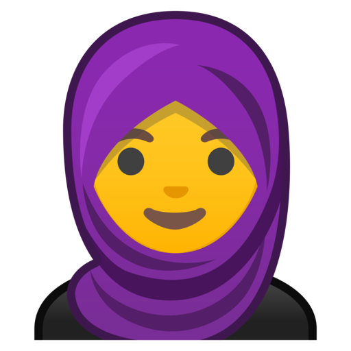 Emoji Hijab Yellow Violet Smile PNG