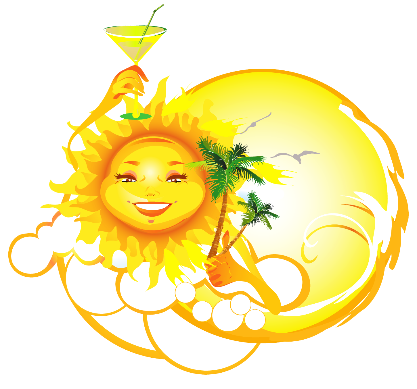 Cartoon Sun Happiness Summer Vector PNG