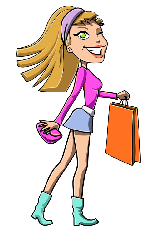 Boots Type Vector Girl Shopping PNG