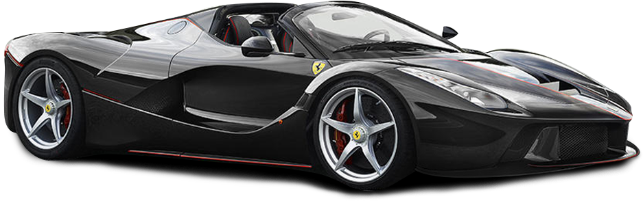 Cars Convertible Black Ferrari PNG
