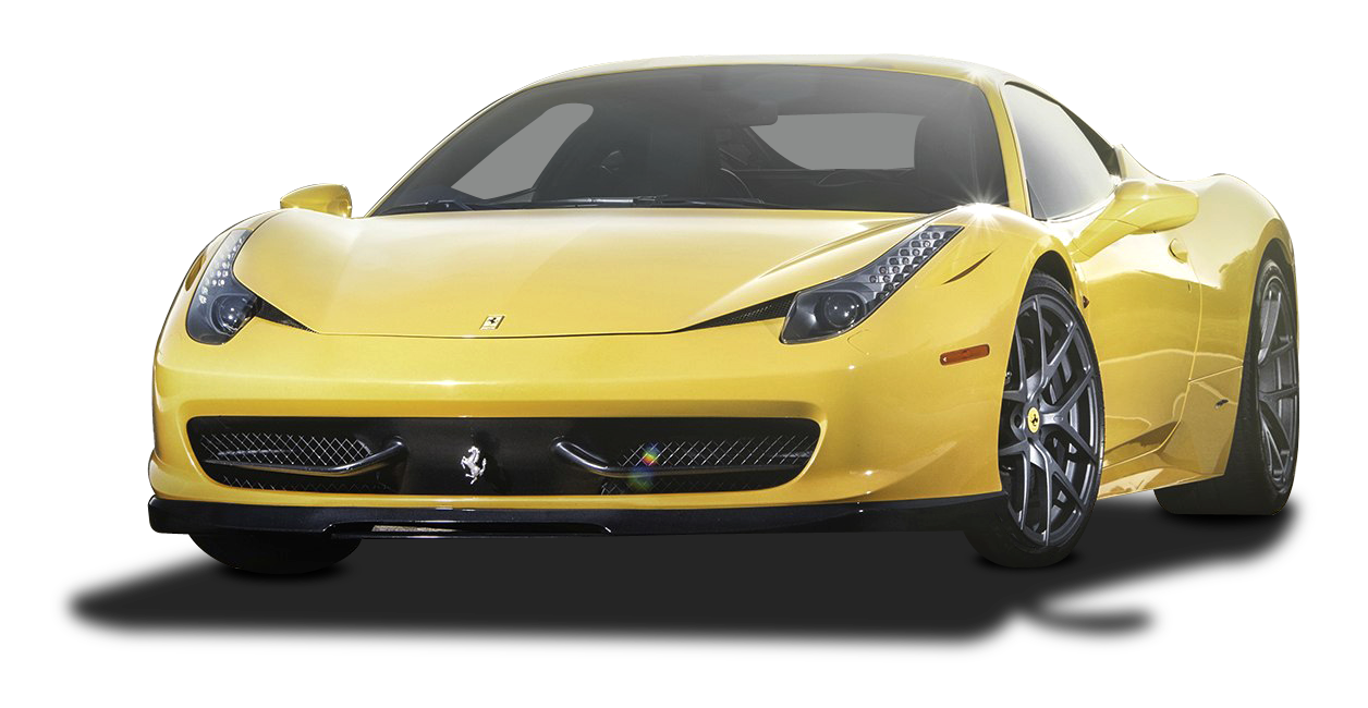 View Cars Ferrari Front Yellow PNG