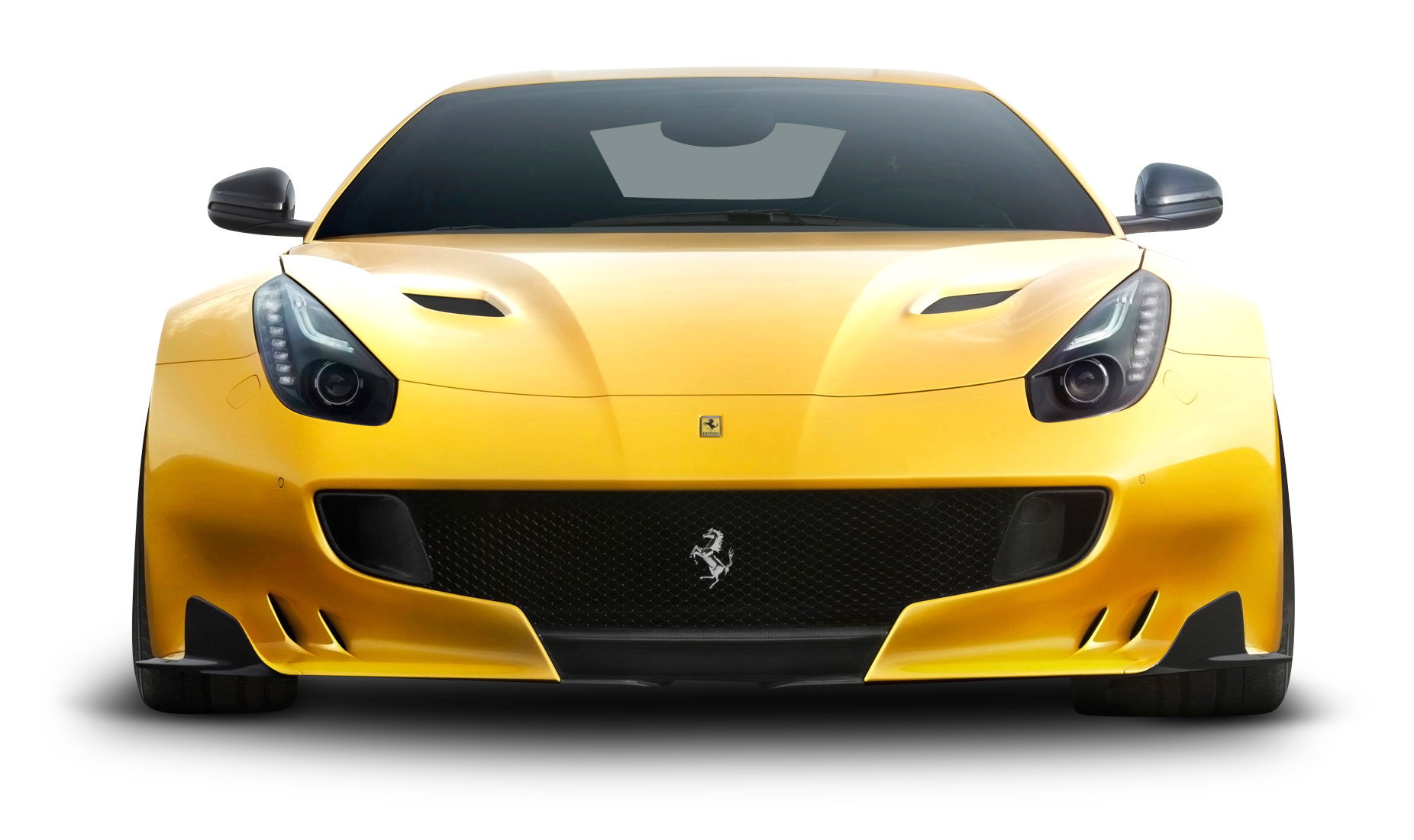 View Front Cars Yellow Ferrari PNG
