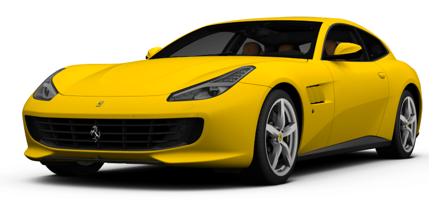 Yellow View Ferrari Side Cars PNG