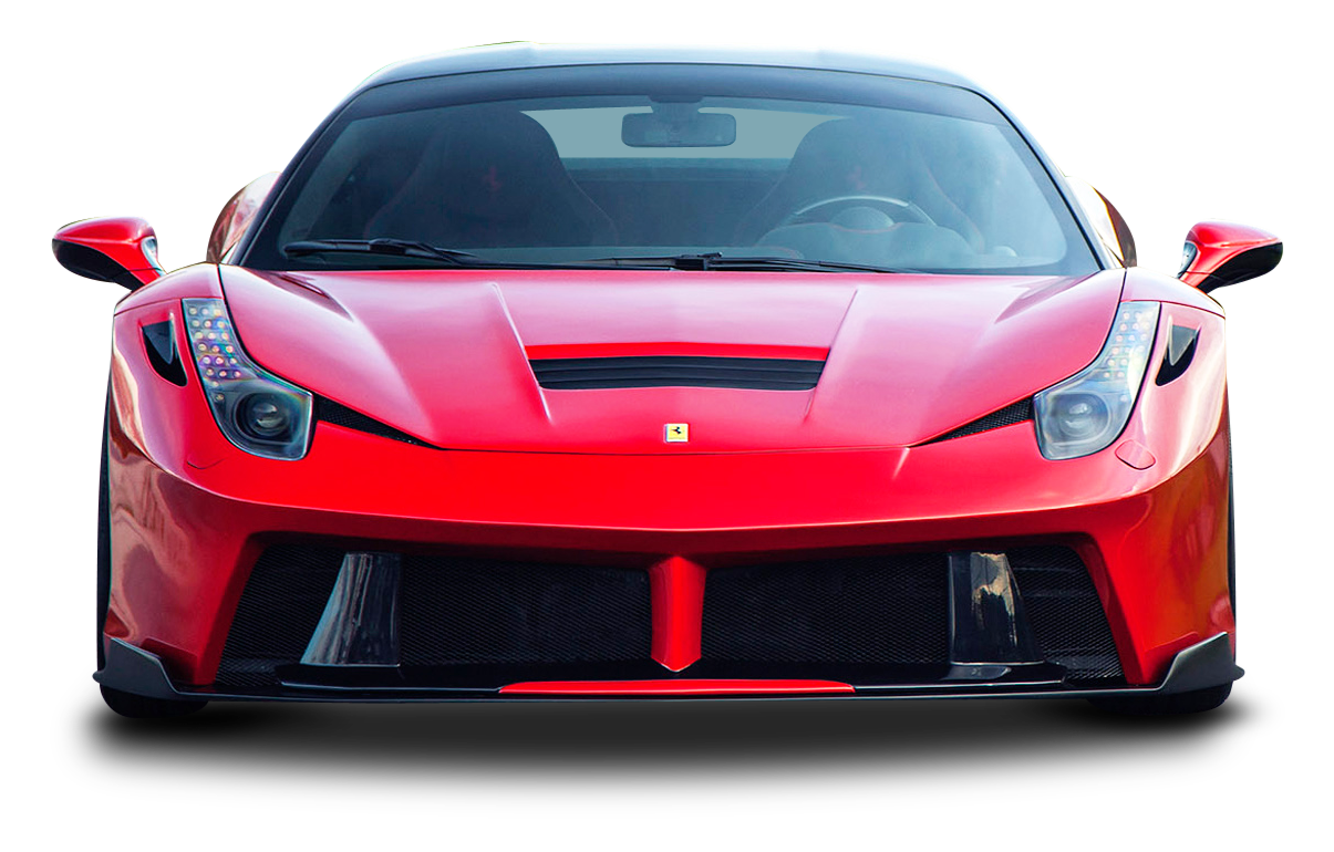 Ferrari Red View Front Cars PNG