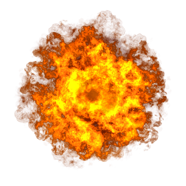 Flames Fireball Blast Meteoroid Painting PNG
