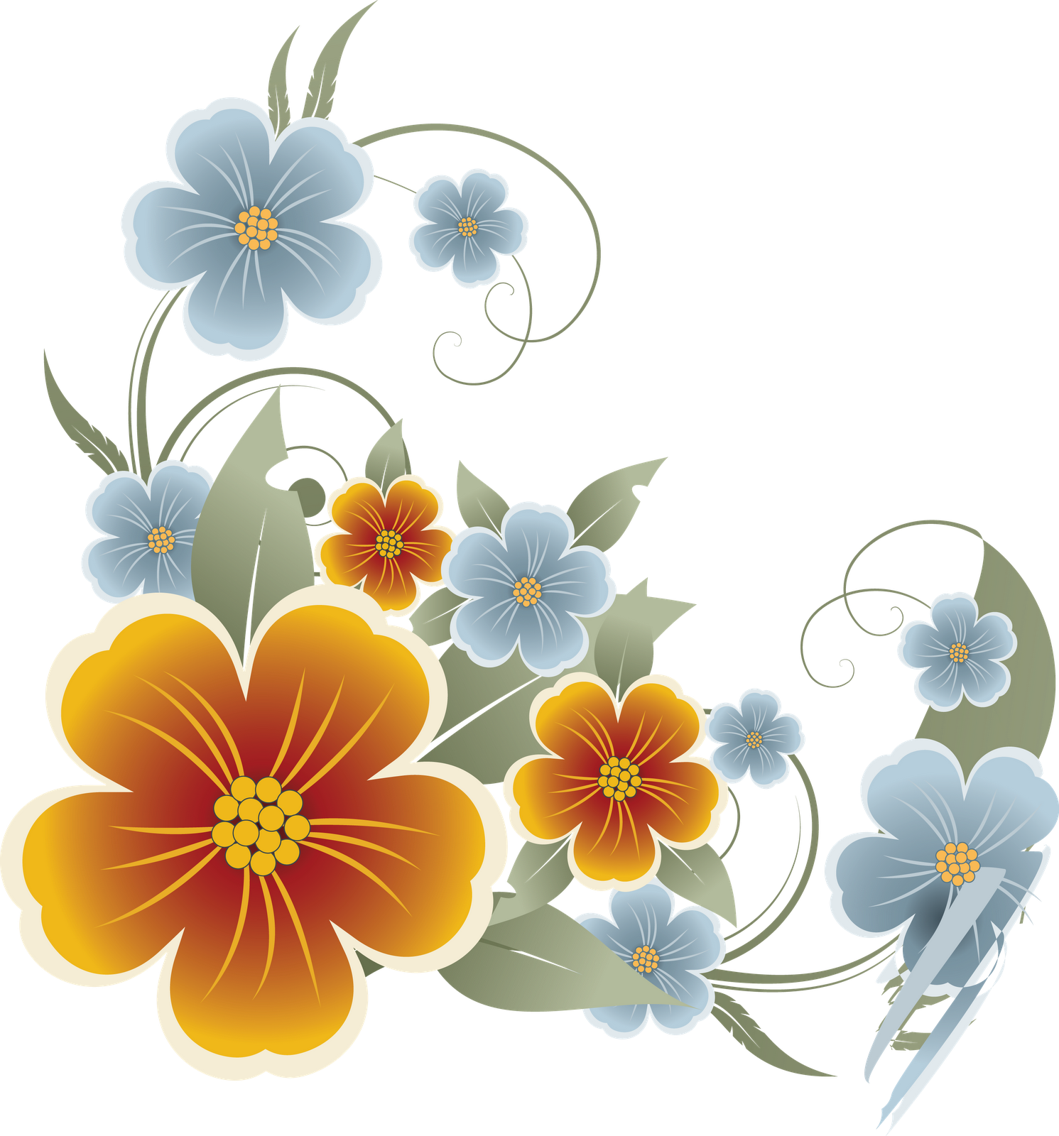 Corsage Marigold Dahlia Roses Design PNG