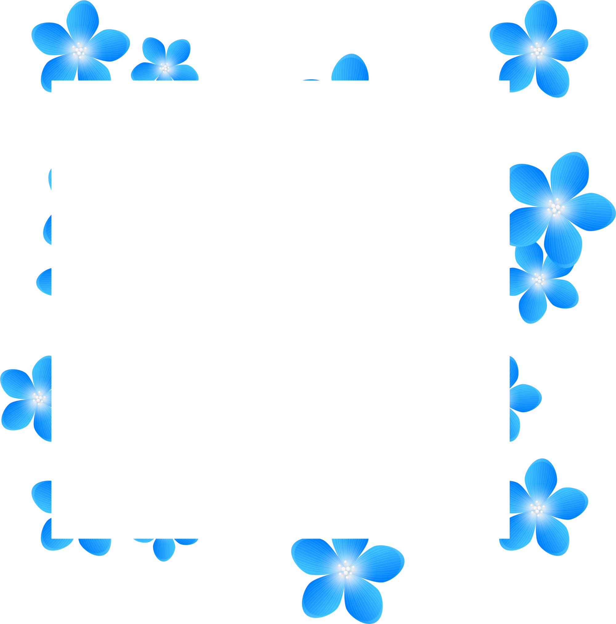 Show Blue Blossoms Green Flower PNG