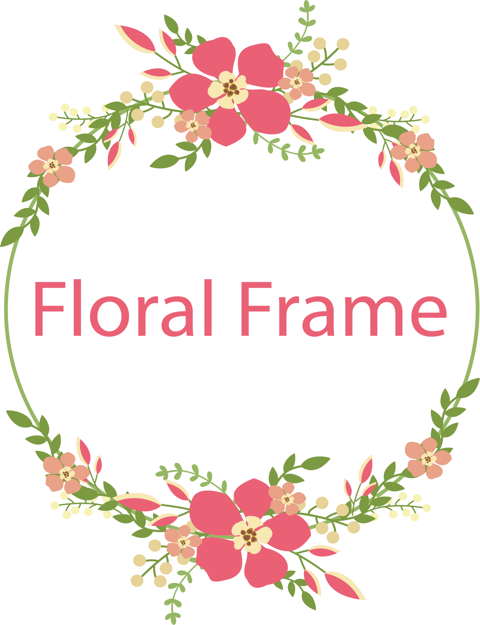 Flower Textile Wreath Point Frame PNG