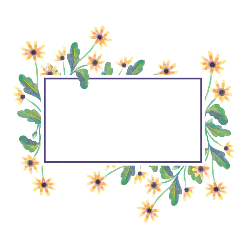 Line Vector Border Flower Text PNG