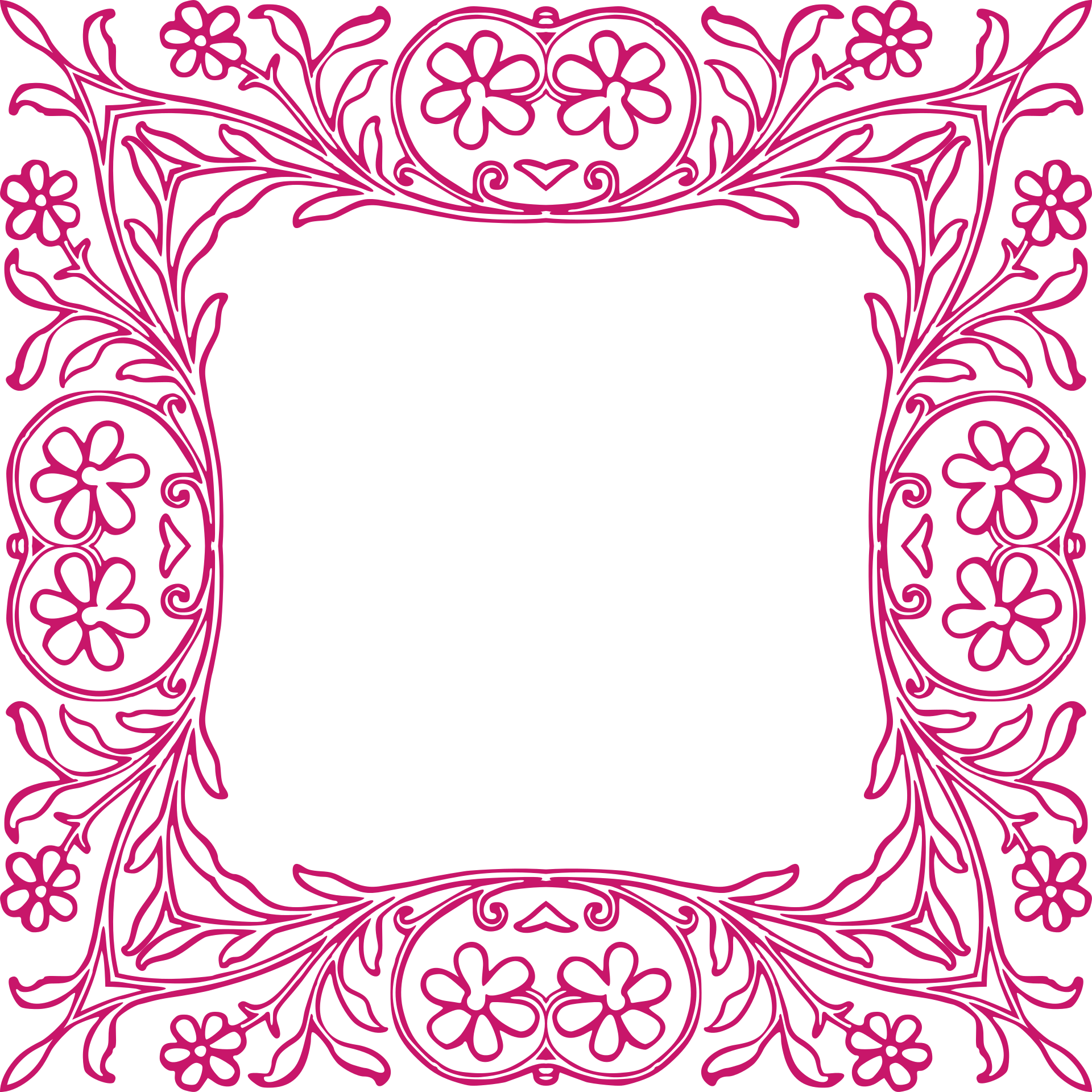 Marigold Symmetry Pink Border Circle PNG