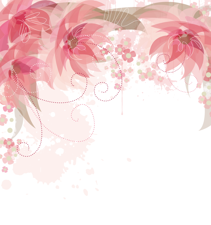 Border Flower Design Pink Flowers PNG