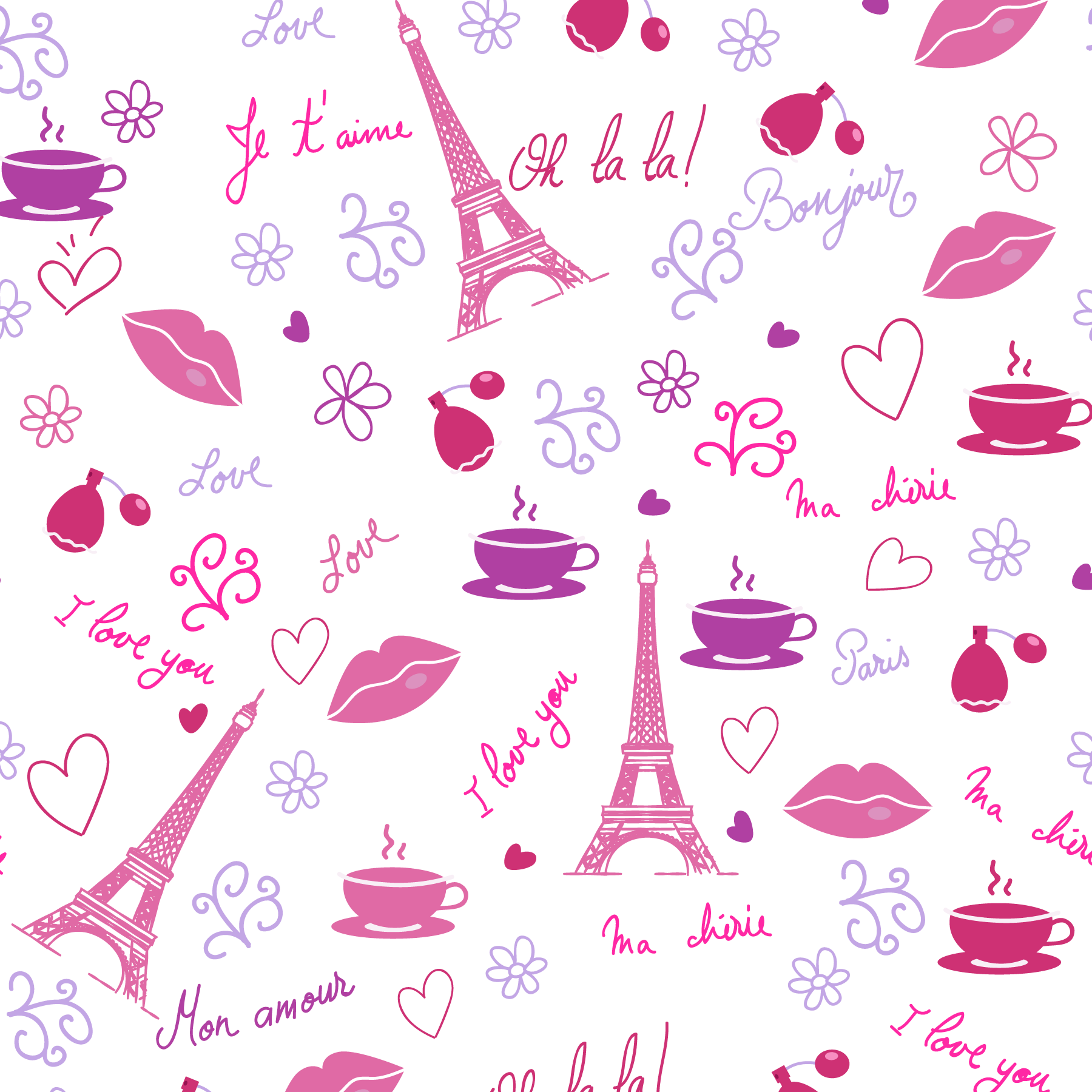 Petal Pink Eiffel Line Flower PNG