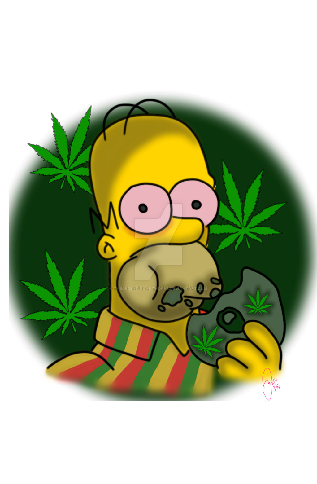 Simpson Bart Green Cannabis Mango PNG