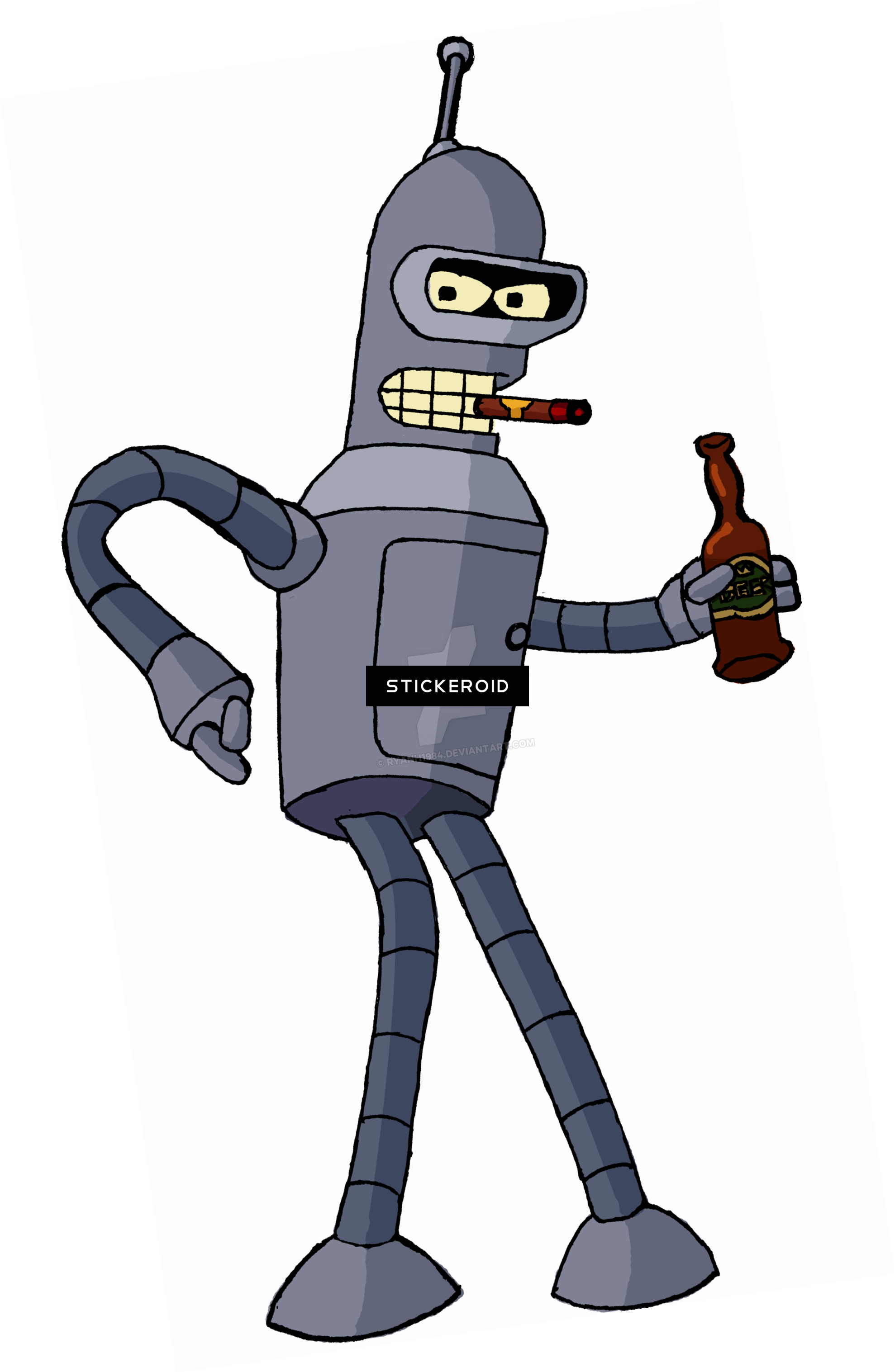 Cartoon Futurama Robot Bender PNG