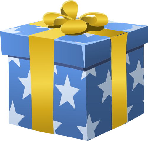 Golden Giving Gift Memento Blue PNG