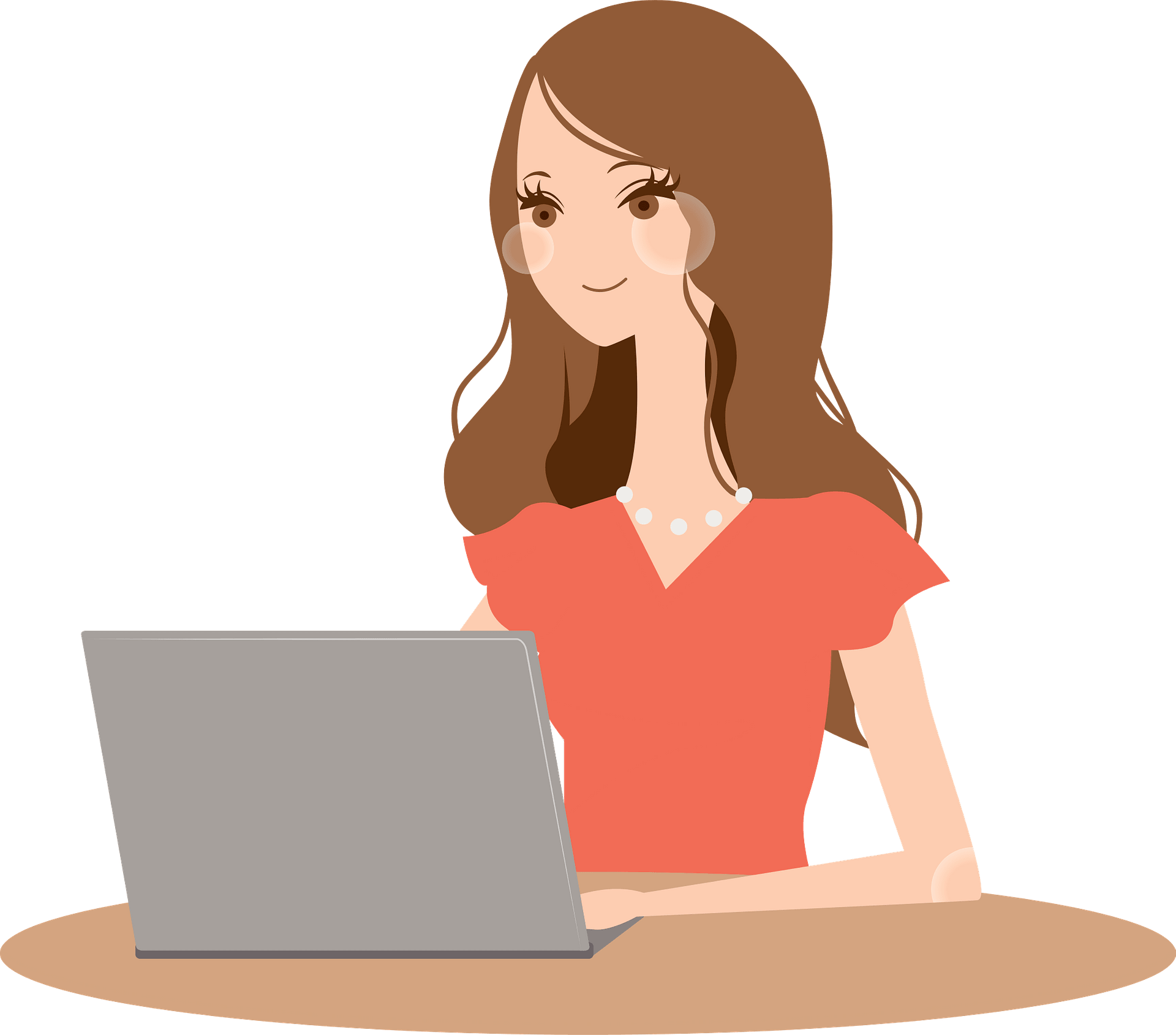 Woman Female People Laptop Using PNG