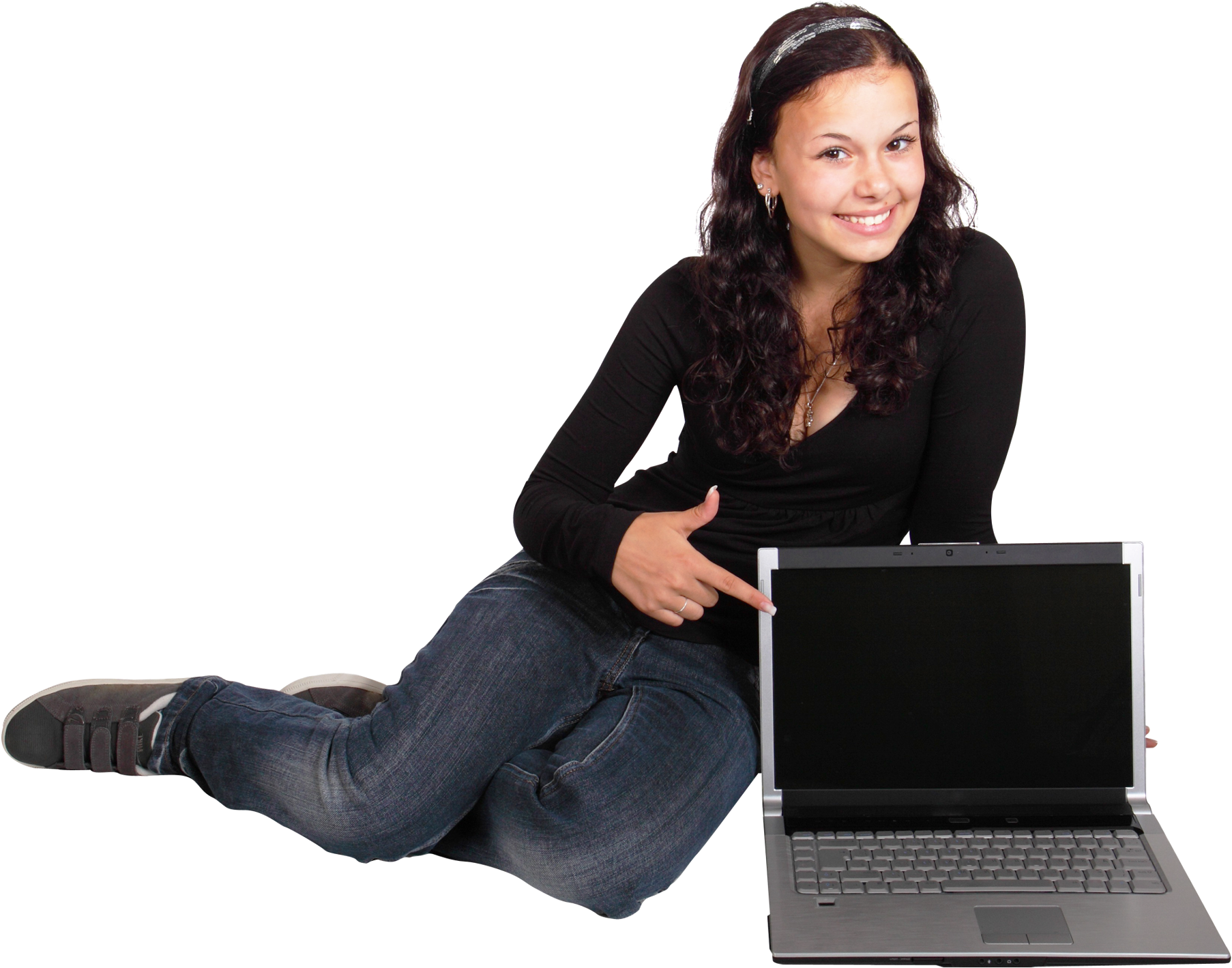 Young Heroine Laptop Buddy Sophomore PNG