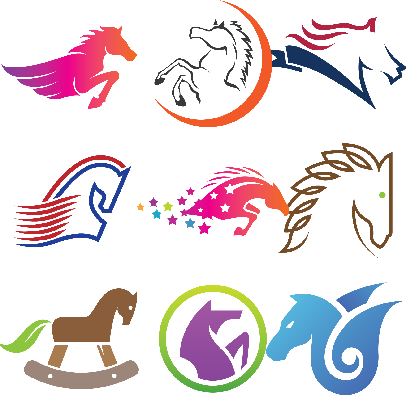 Area Style Vivid Horse Euclidean PNG