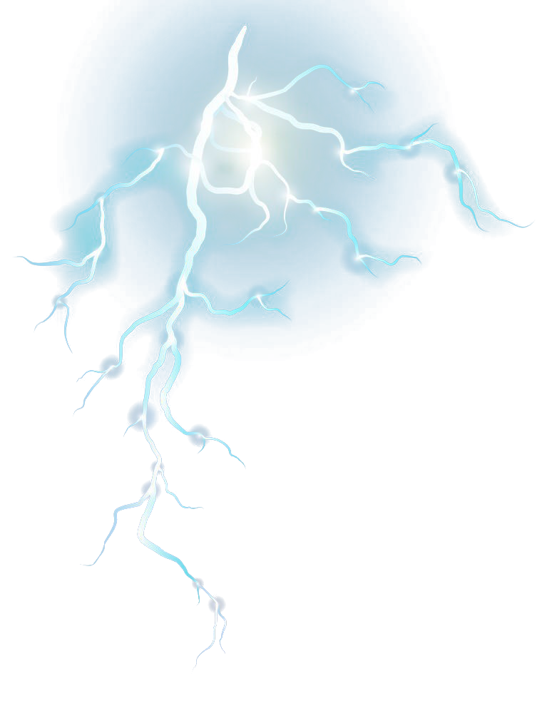 Realistic Design Blue Figure Lightning PNG