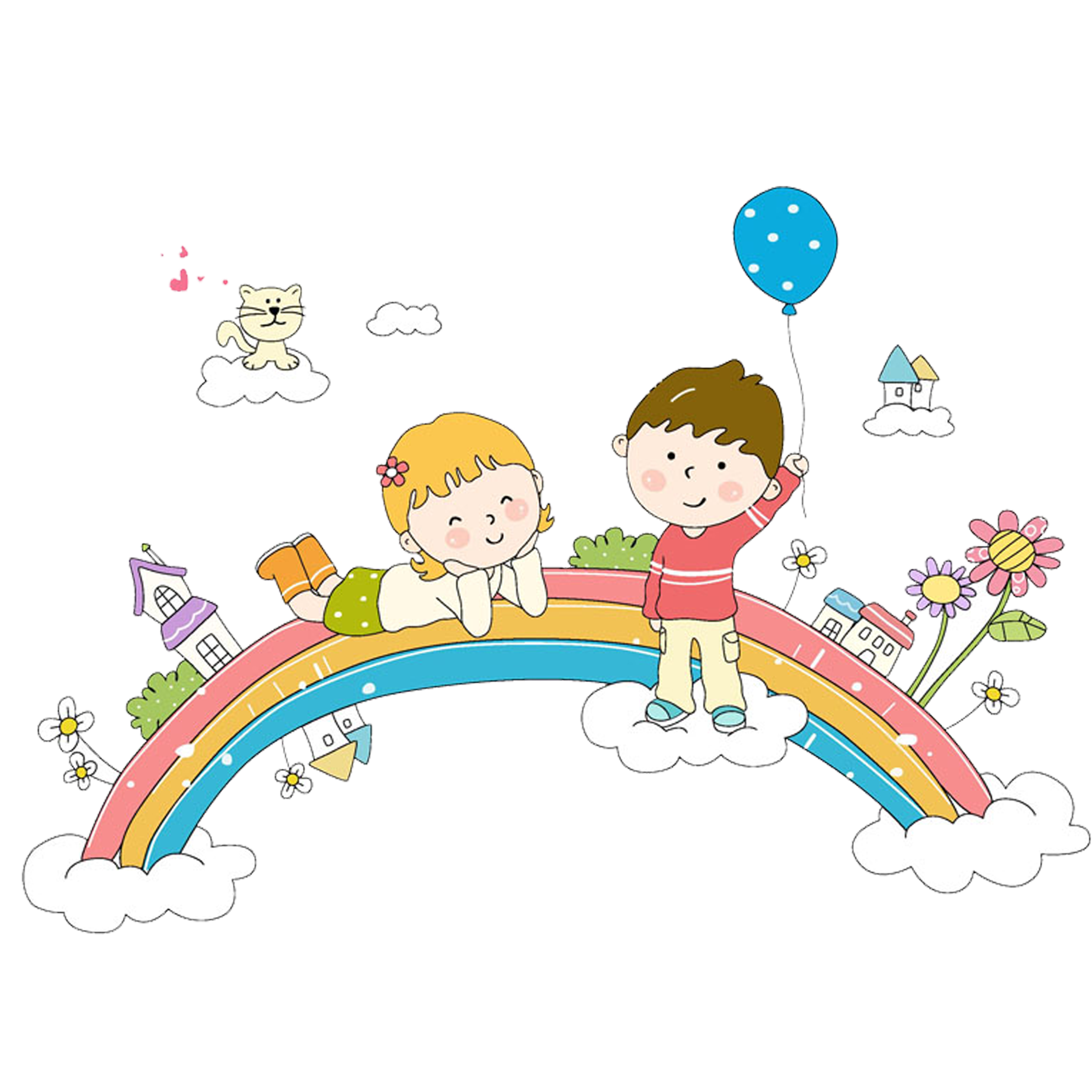 Child Whiteboard Information Drawing Rainbow PNG