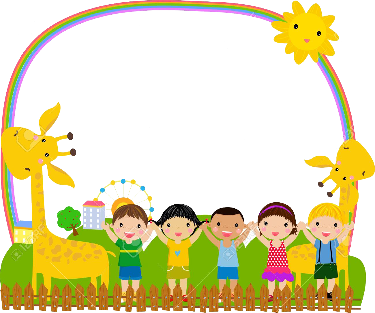 Cartoon Frame Children Child Yellow PNG