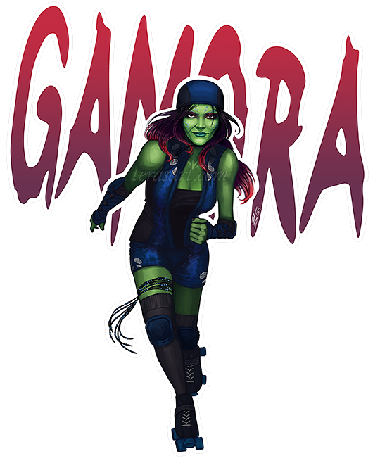 Thriller Ticket Galactic Gamora Action PNG