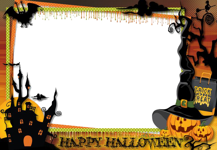 Sweets Border Halloween Ornaments Lights PNG