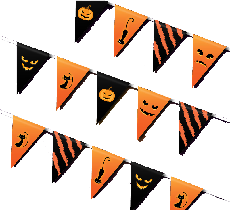 Triangle Airpods Bunting Halloween Pattern PNG