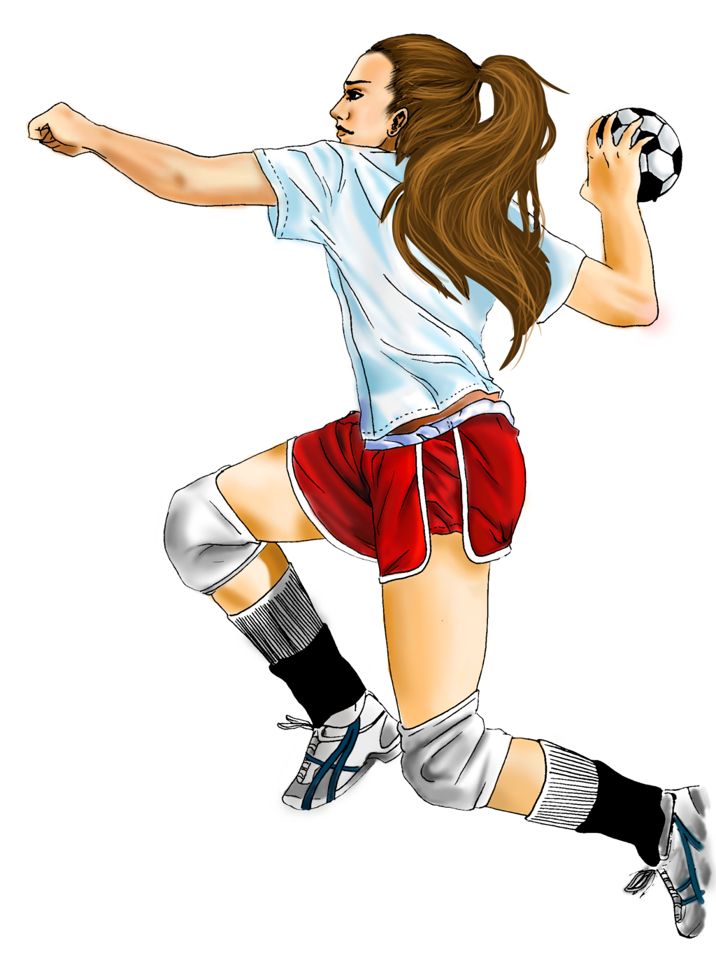 Athlete Girls Handball Games Hand PNG