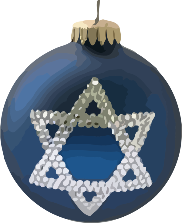 Hanukkah Blue Ornament Cards Greeting PNG