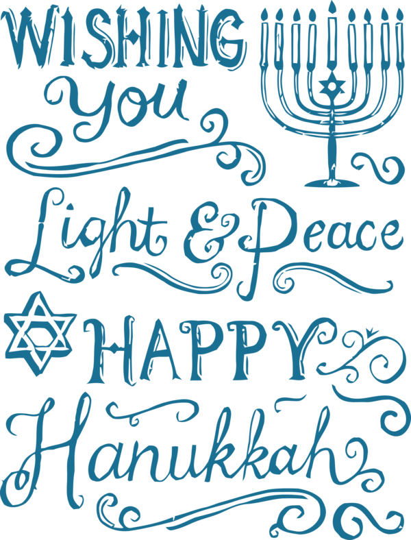Calligraphy Font Happy For Hanukkah PNG