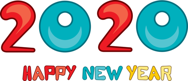 Blue New Happy Year 2020 PNG