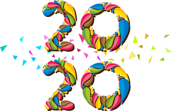 Happy Wishes 2020 Font Year PNG