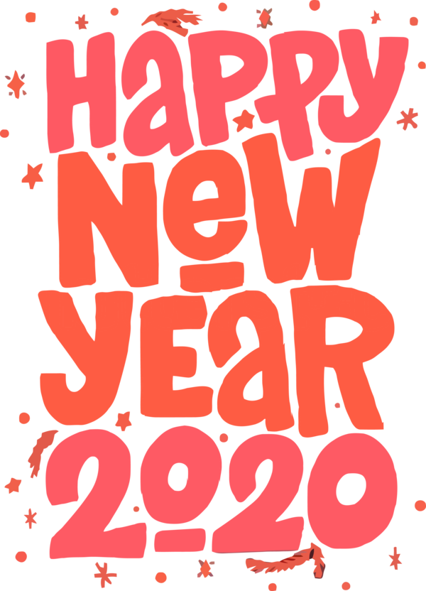 Font Happy Fireworks 2020 Text PNG