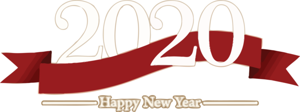 Text Year 2020 Happy Line PNG