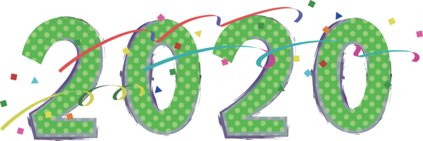 Green Happy New For Number PNG