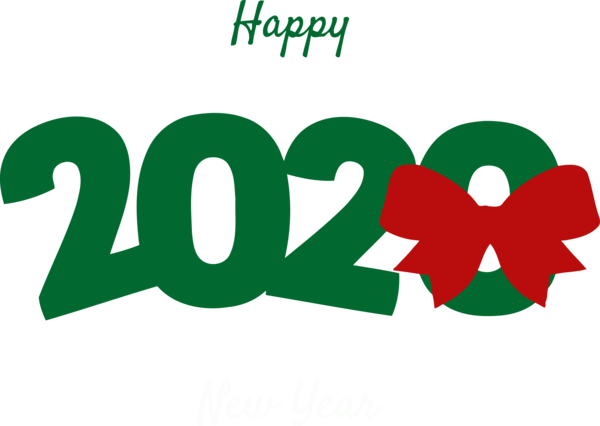 Happy Font Green Year Text PNG