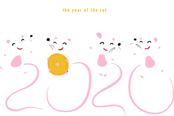Pink New 2020 Happy Year PNG