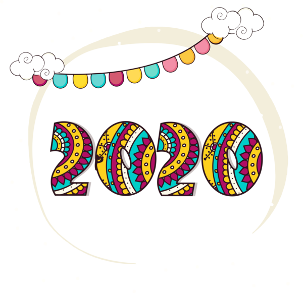 Font Year Happy Celebration New PNG