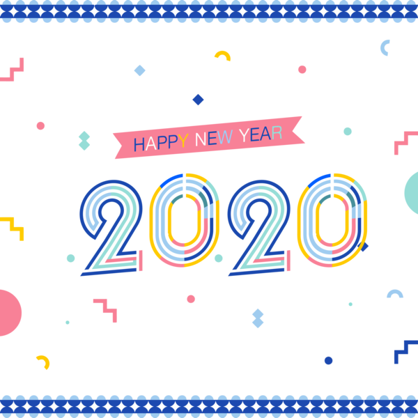 2020 Line Text Font Blue PNG
