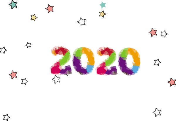 New Wishes Font Text 2020 PNG